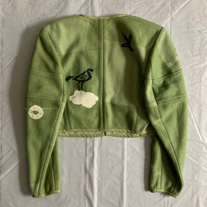 1989 CDG Green Object Dyed and Hand Painted Bolero Jacket - Size S