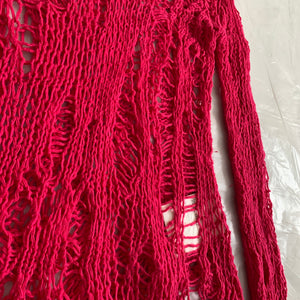 2002 Junya Watanabe Pink Grunge Spider Web Knit - Size M